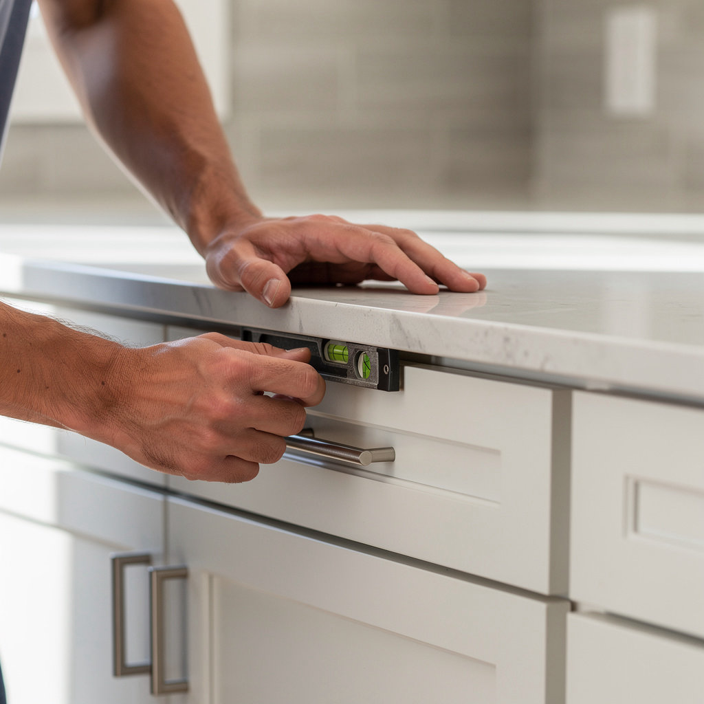 Elite Home Remodeling professional team discussing kitchen design plans with homeowners in Naperville, IL